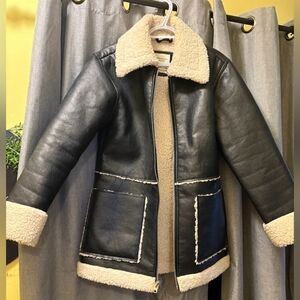 Abercrombie & Fitch Vegan Leather Jacket with Cream Lining